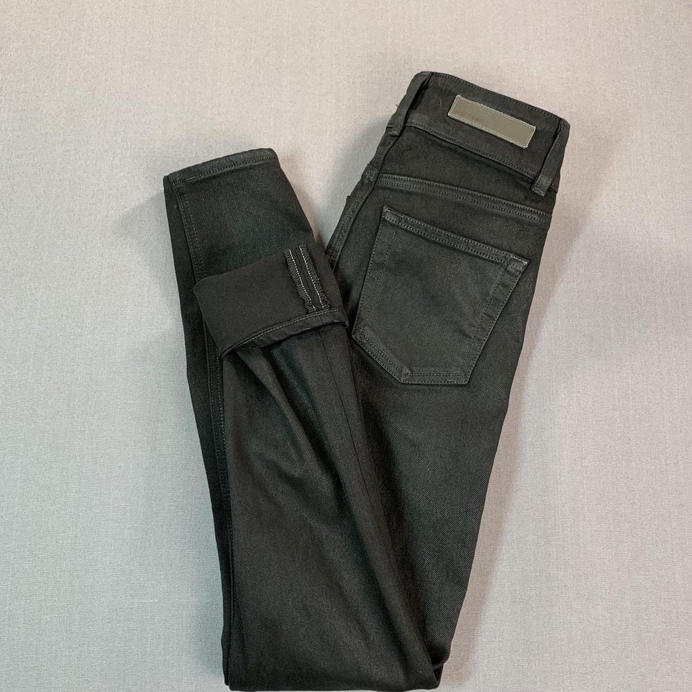Grlfrnd Jeans Womens 24 x 28‎ Black High Rise Skinny Coated Stretch Denim 97AMA